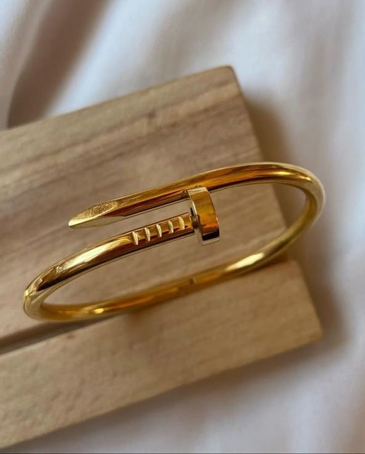 ✨ Cartier Inspired Stainless Steel Nail Cuff – Bold & Timeless