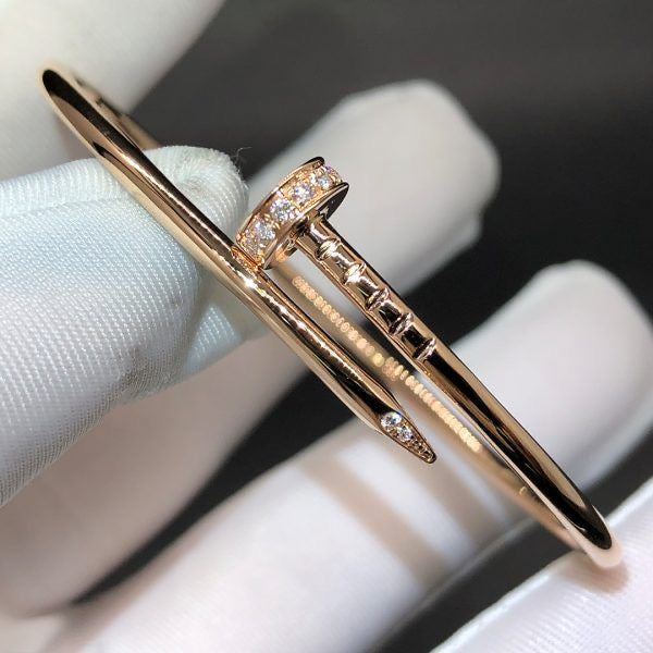 💎Cartier Inspired Stoned Nail Cuff – Iconic Stainless Steel Luxury