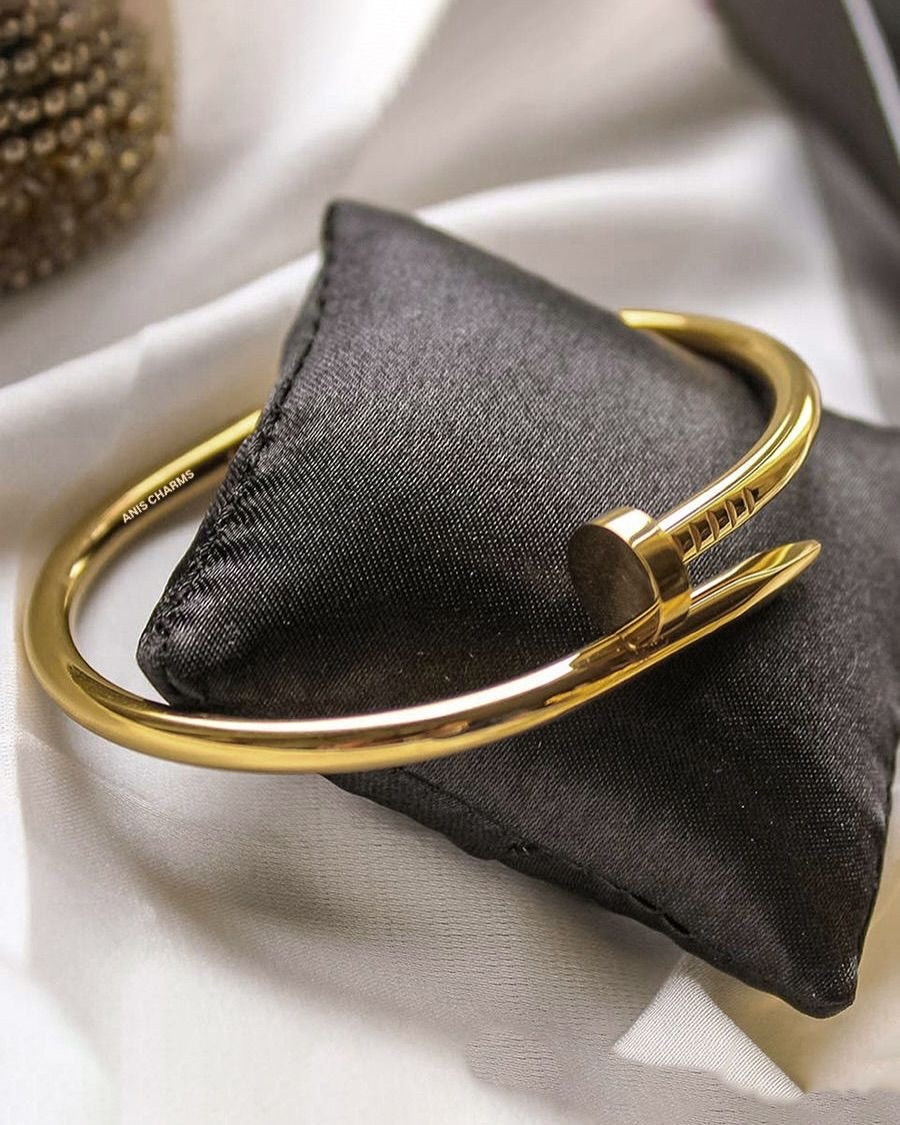 ✨ Cartier Inspired Stainless Steel Nail Cuff – Bold & Timeless